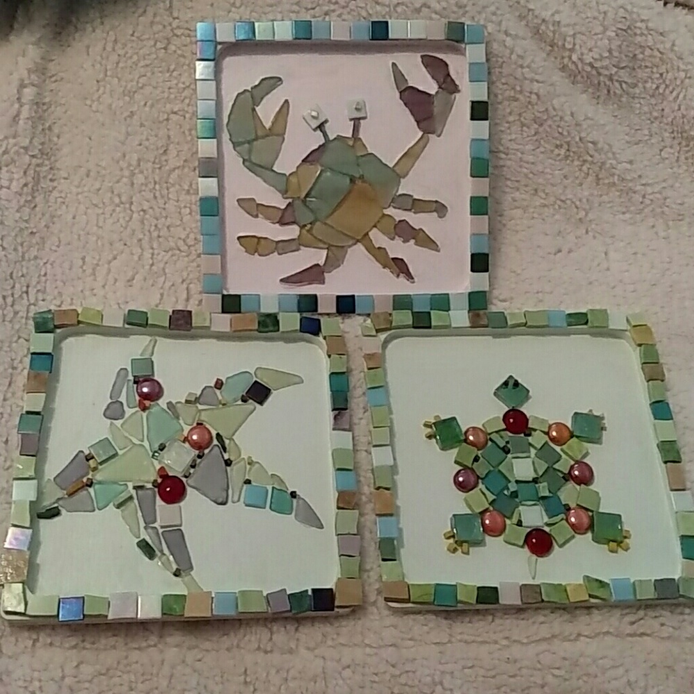 Set of 3 handmade mosaics